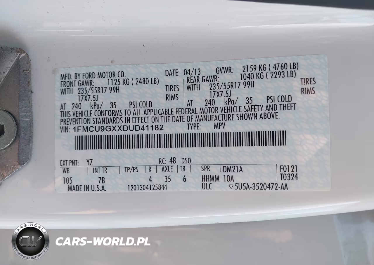 2013 Ford Escape Se VIN:1FMCU9GXXDUD41182 - 9