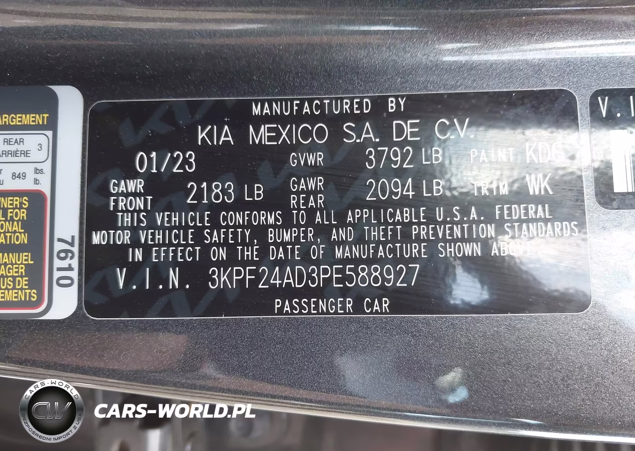 2023 Kia Forte Lxs VIN:3KPF24AD3PE588927 - 9