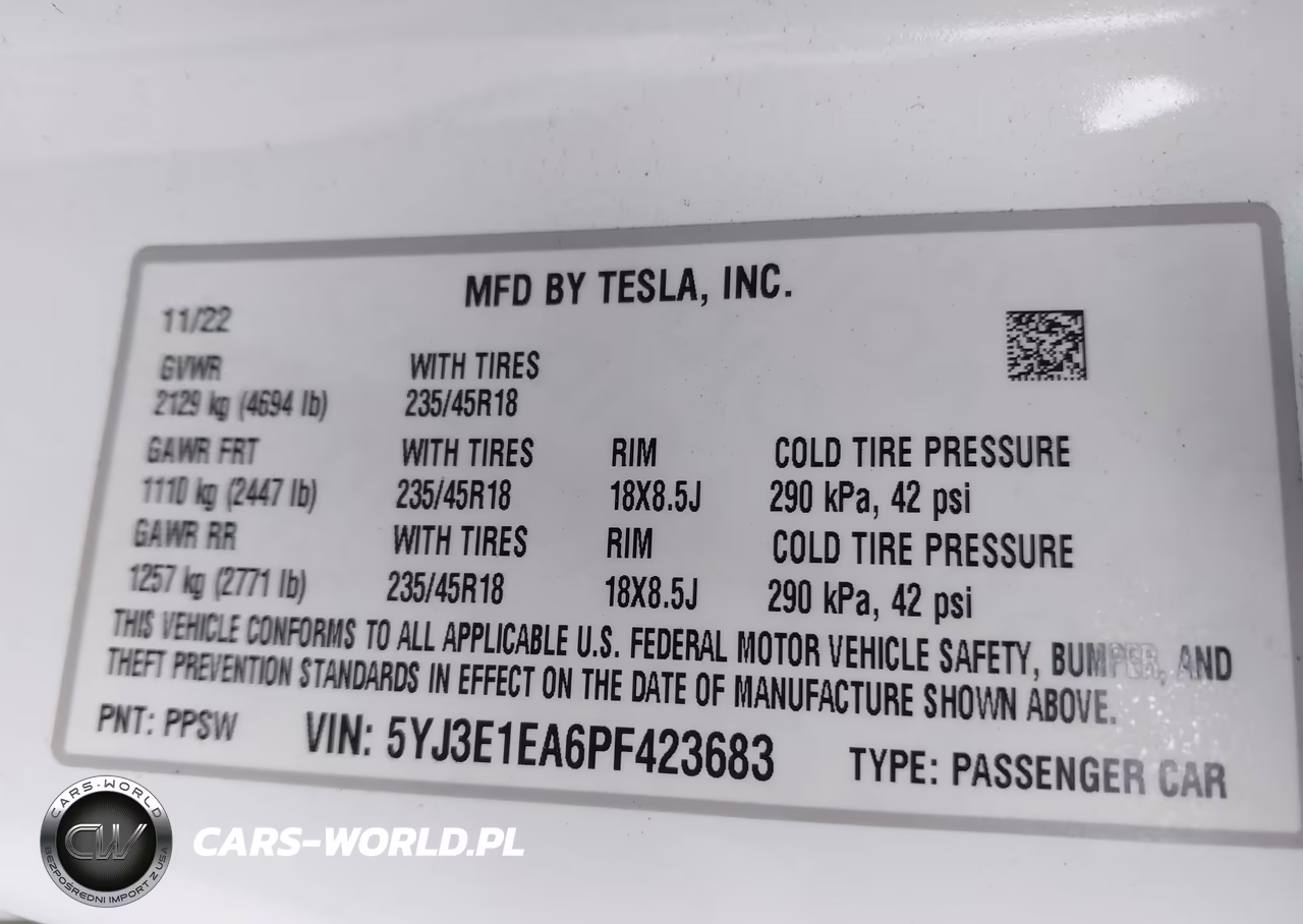 2023 Tesla Model 3 Rear-Wheel Drive VIN:5YJ3E1EA6PF423683 - 9