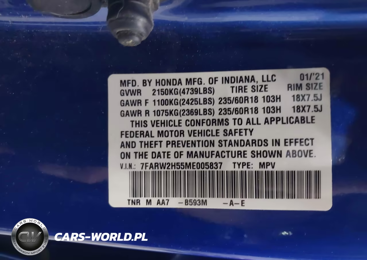 2021 Honda Cr-V Awd Ex VIN:7FARW2H55ME005837 - 9