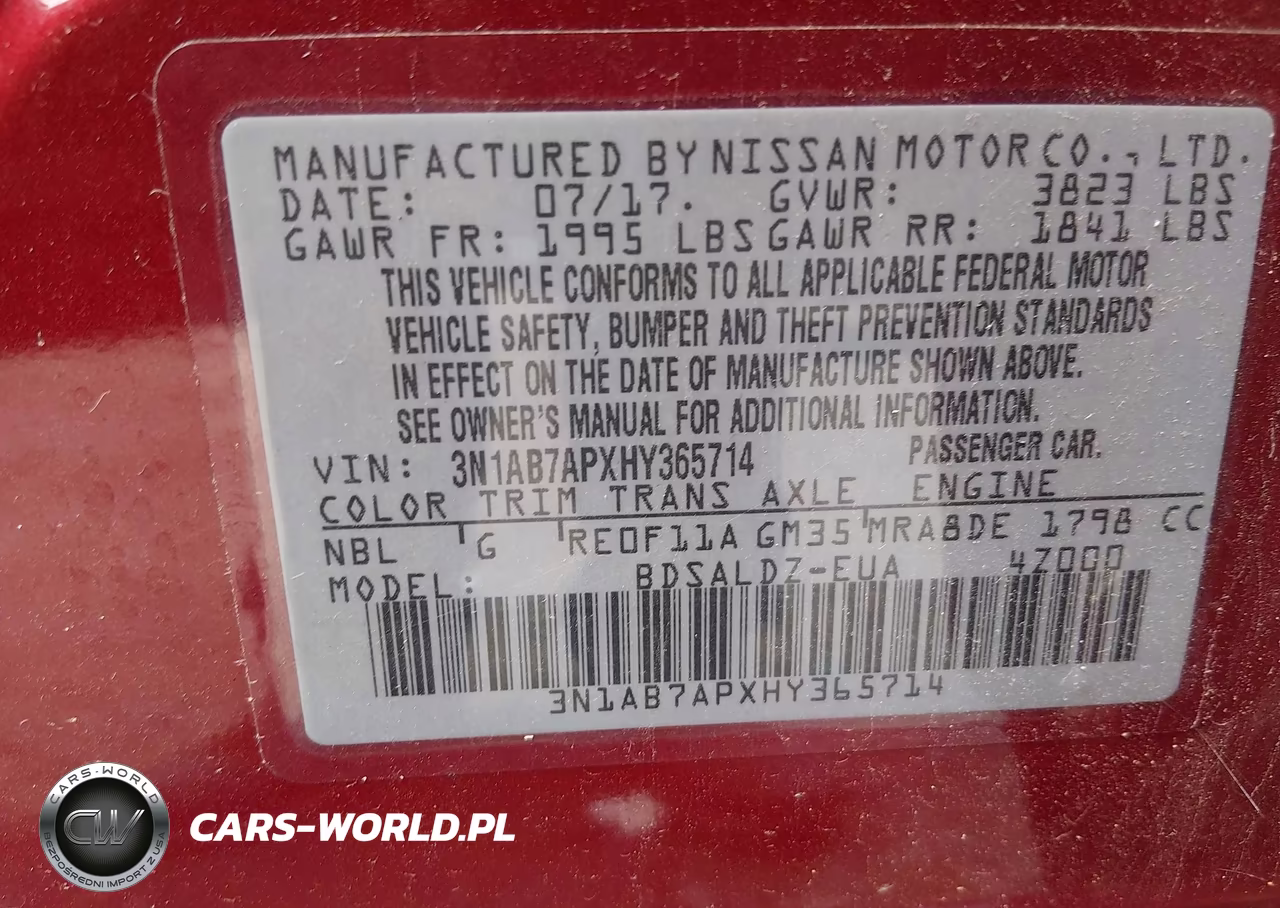 2017 Nissan Sentra Sv VIN:3N1AB7APXHY365714 - 9