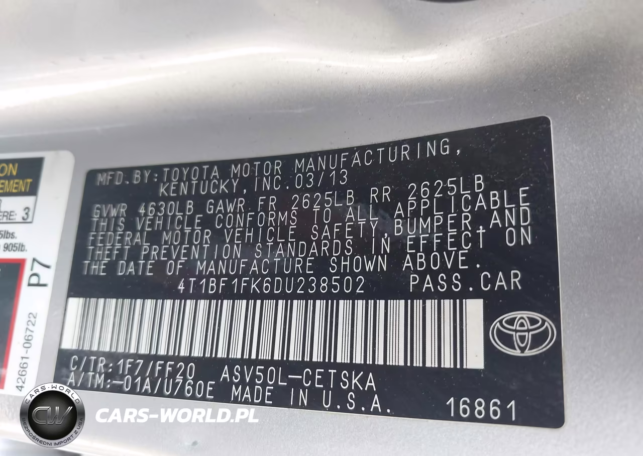2013 Toyota Camry Se VIN:4T1BF1FK6DU238502 - 9