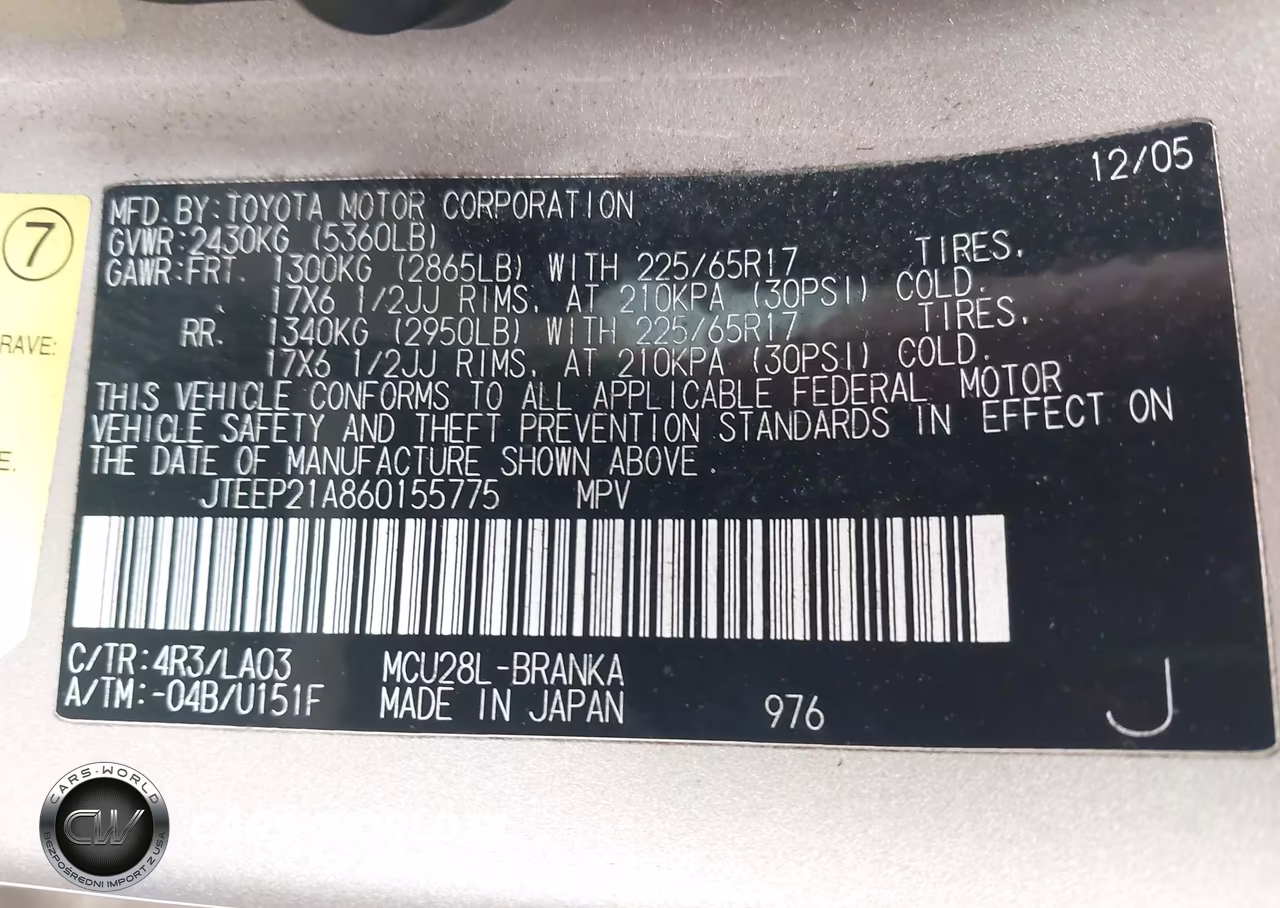 2006 Toyota Highlander Limited V6 VIN:JTEEP21A860155775 - 9