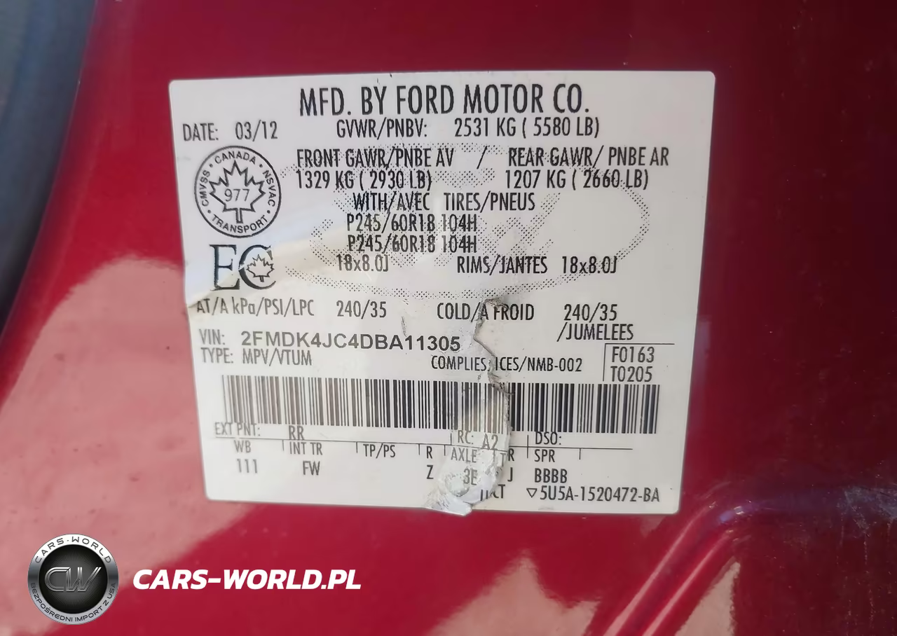 2013 Ford Edge Sel VIN:2FMDK4JC4DBA11305 - 9