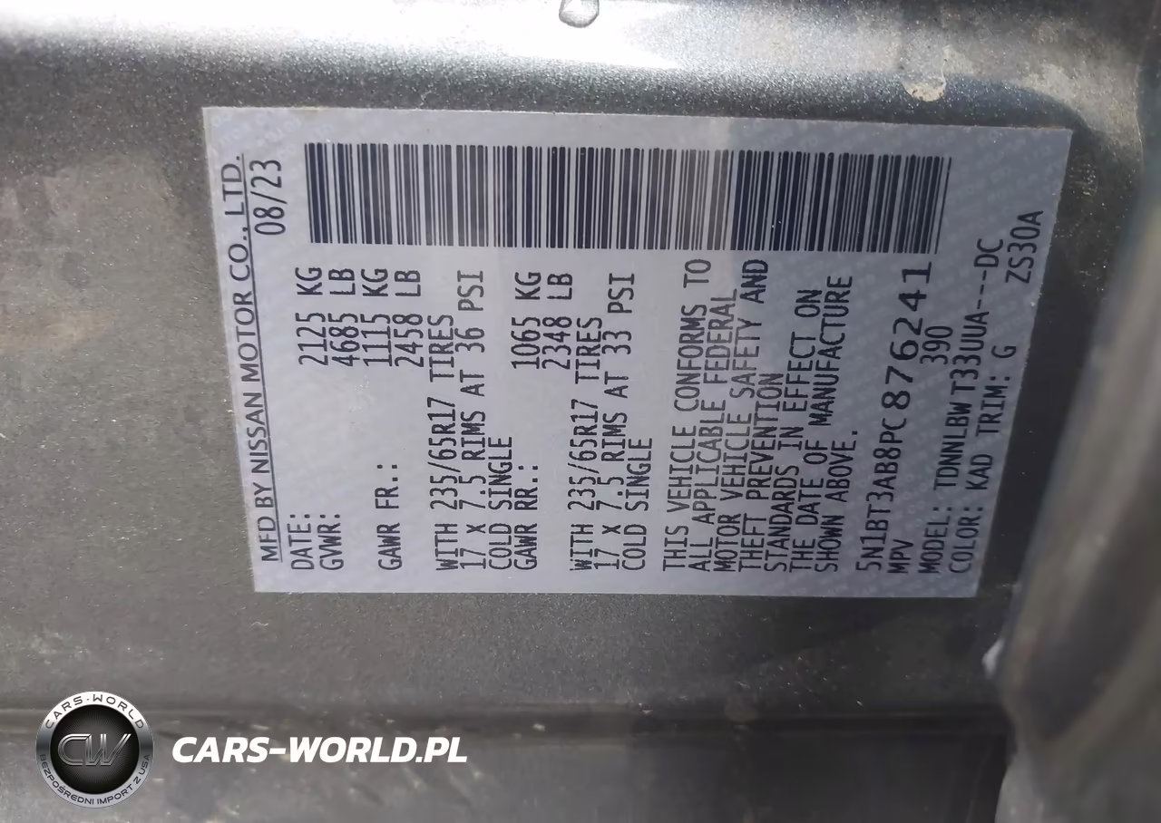2023 Nissan Rogue S Intelligent Awd VIN:5N1BT3AB8PC876241 - 9