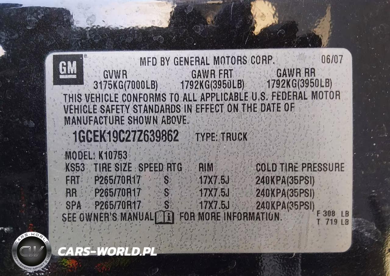 2007 Chevrolet Silverado 1500 Work Truck VIN:1GCEK19C27Z639862 - 9