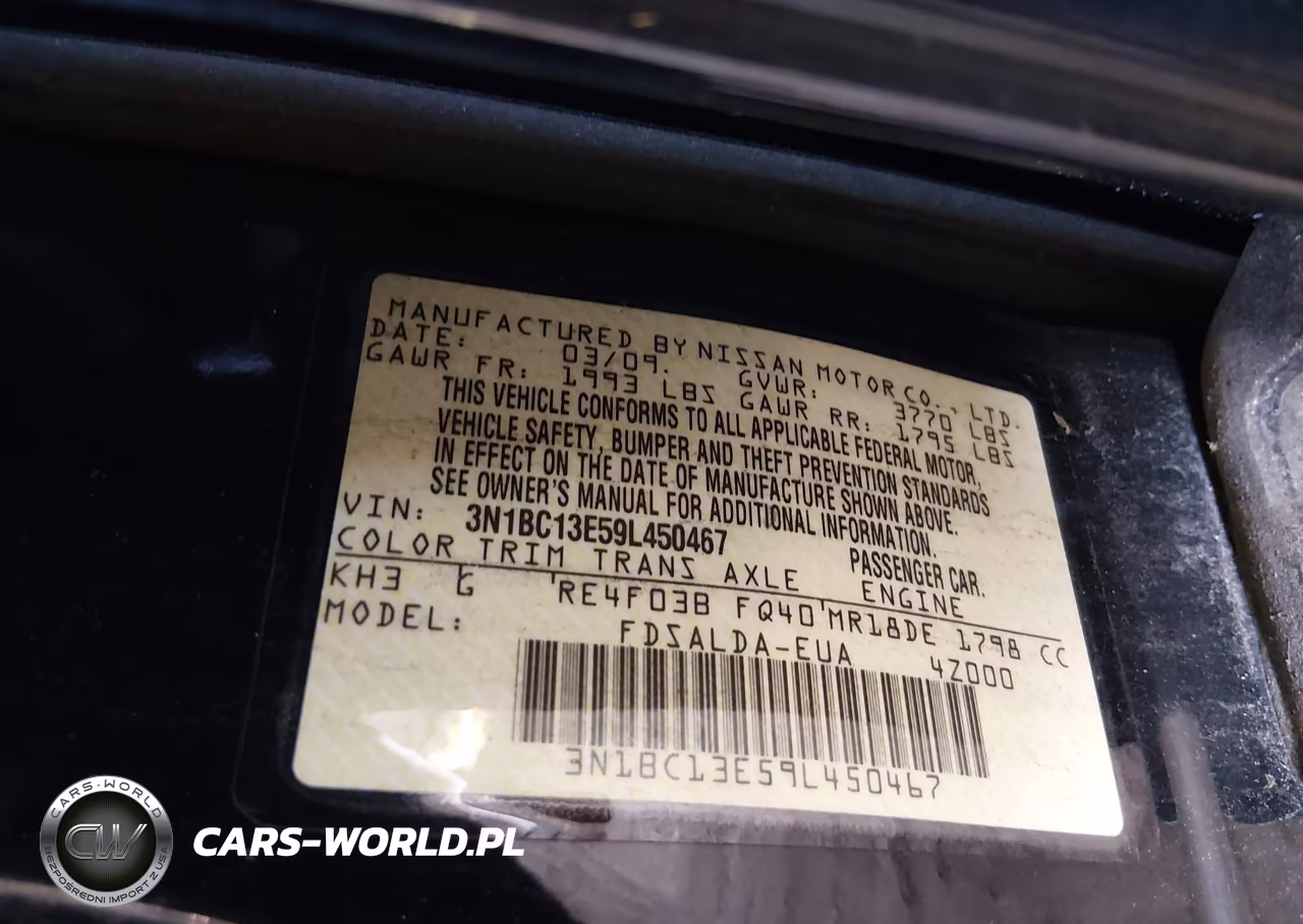 2009 Nissan Versa 1.8S VIN:3N1BC13E59L450467 - 9