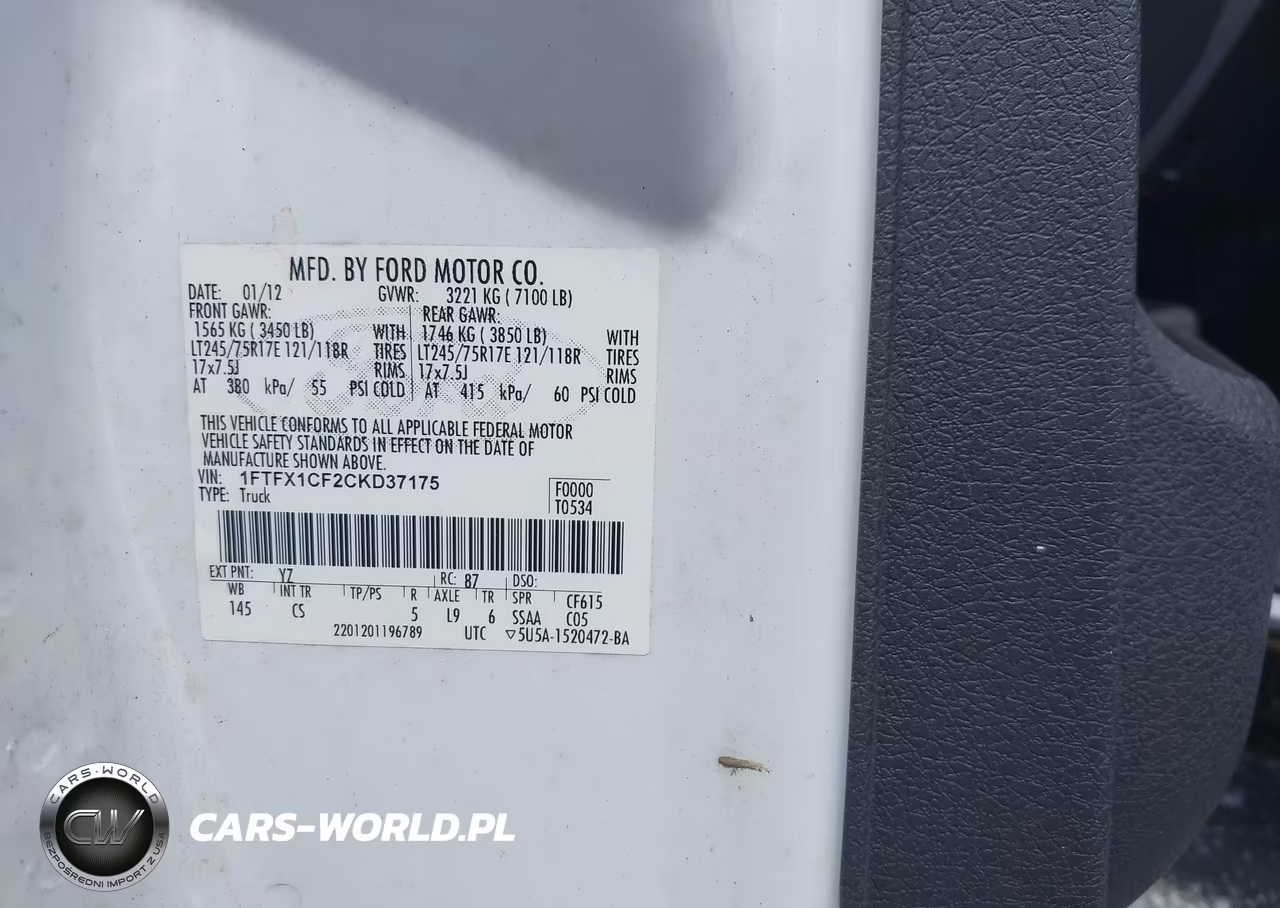 2012 Ford F-150 Xl VIN:1FTFX1CF2CKD37175 - 9