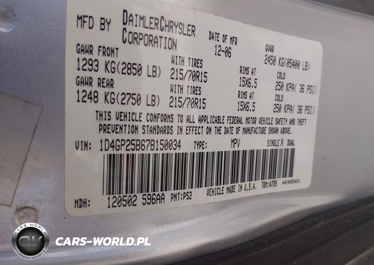 2007 Dodge Caravan Se VIN:1D4GP25B67B150034 - 9