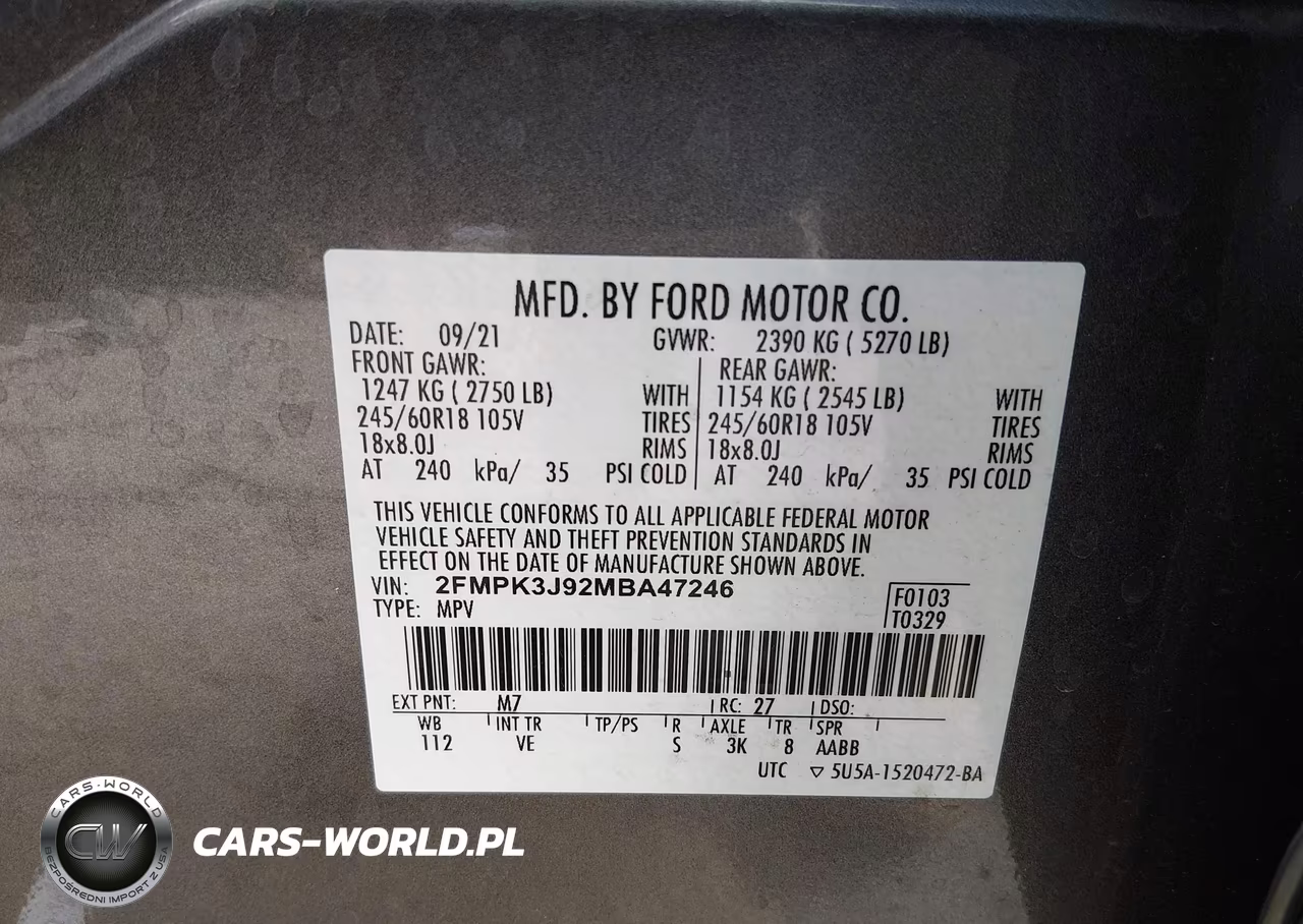 2021 Ford Edge Sel VIN:2FMPK3J92MBA47246 - 9