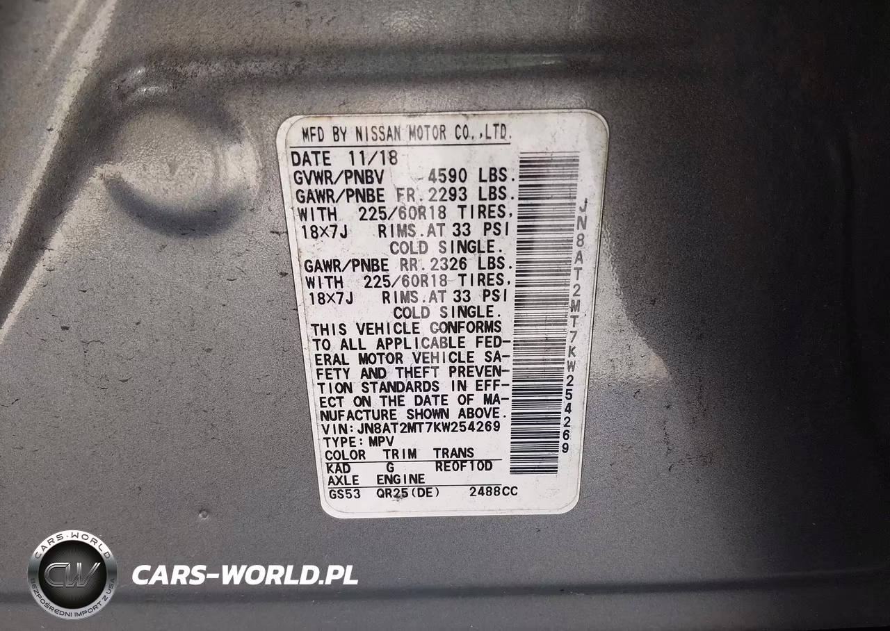 2019 Nissan Rogue Sv VIN:JN8AT2MT7KW254269 - 9