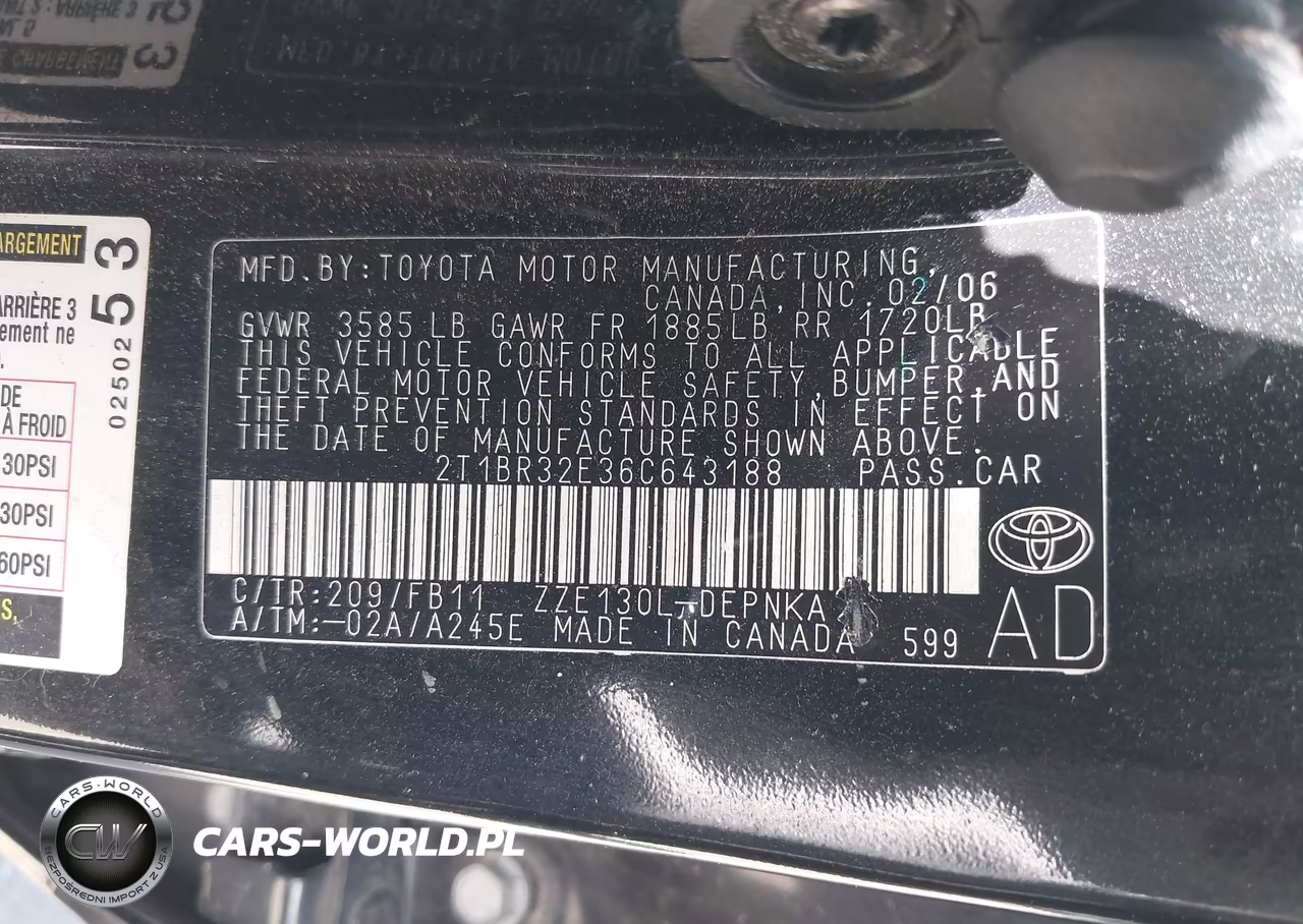 2006 Toyota Corolla Le VIN:2T1BR32E36C643188 - 9