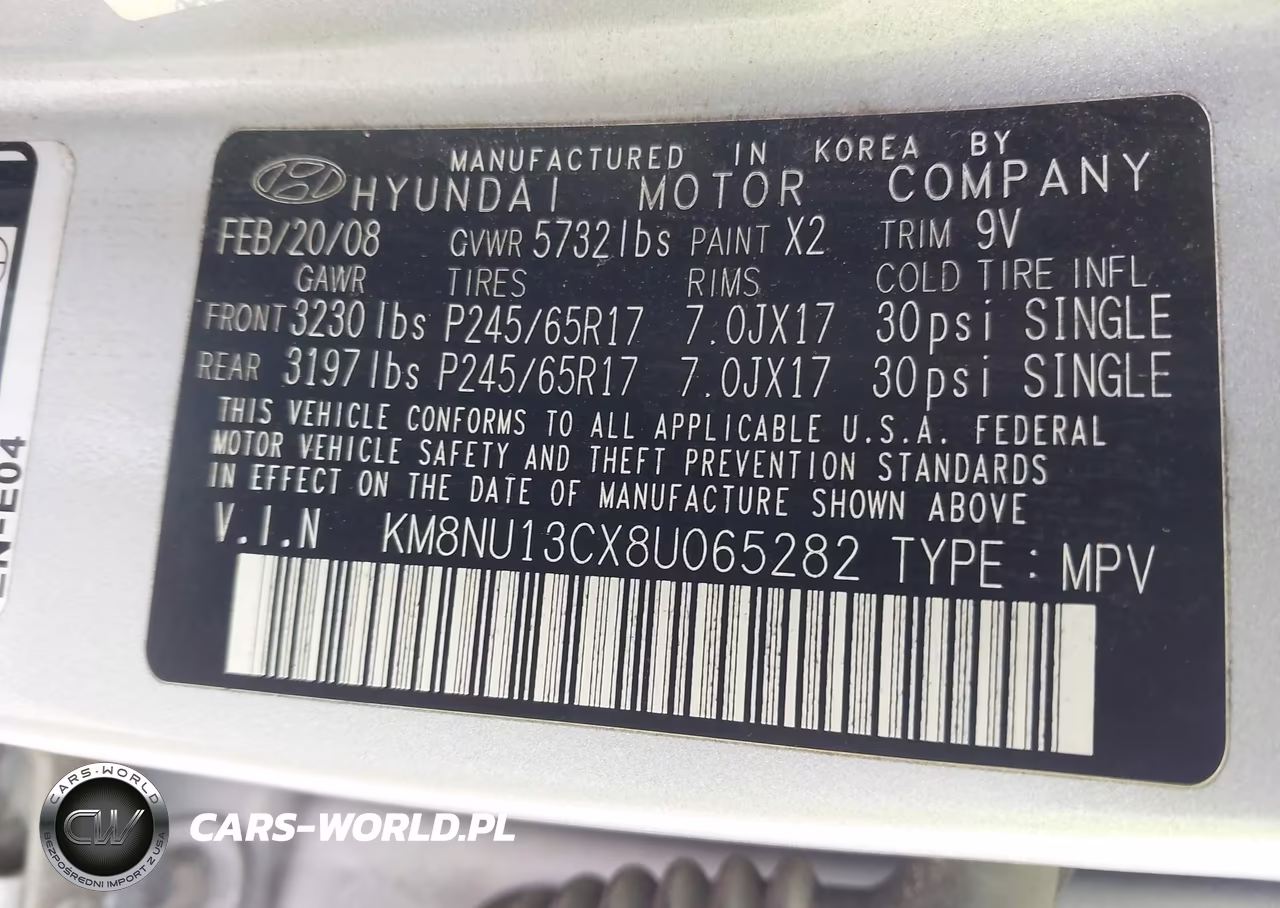 2008 Hyundai Veracruz Gls-Limited-Se VIN:KM8NU13CX8U065282 - 9