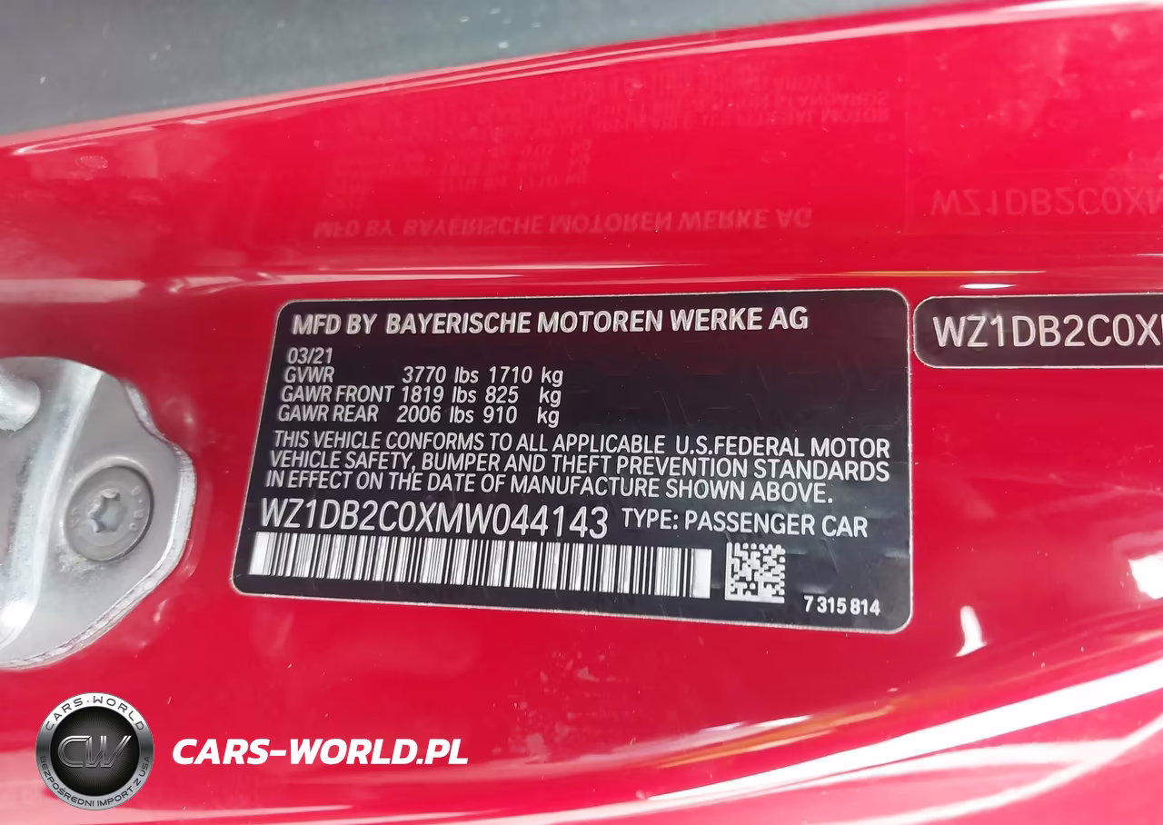2021 Toyota Gr Supra 2.0 VIN:WZ1DB2C0XMW044143 - 9