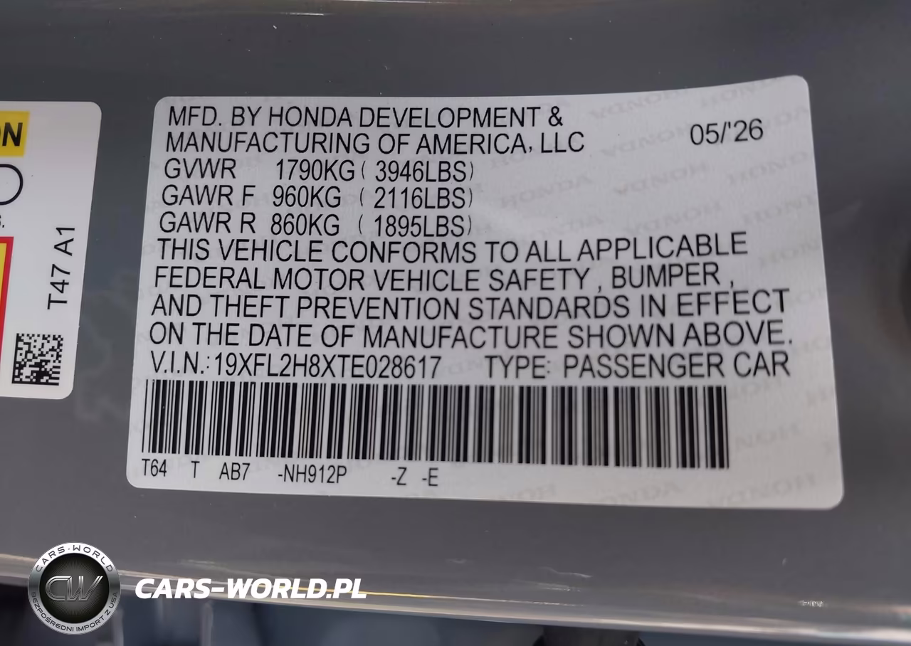 2026 Honda Civic Sport VIN:19XFL2H8XTE028617 - 9