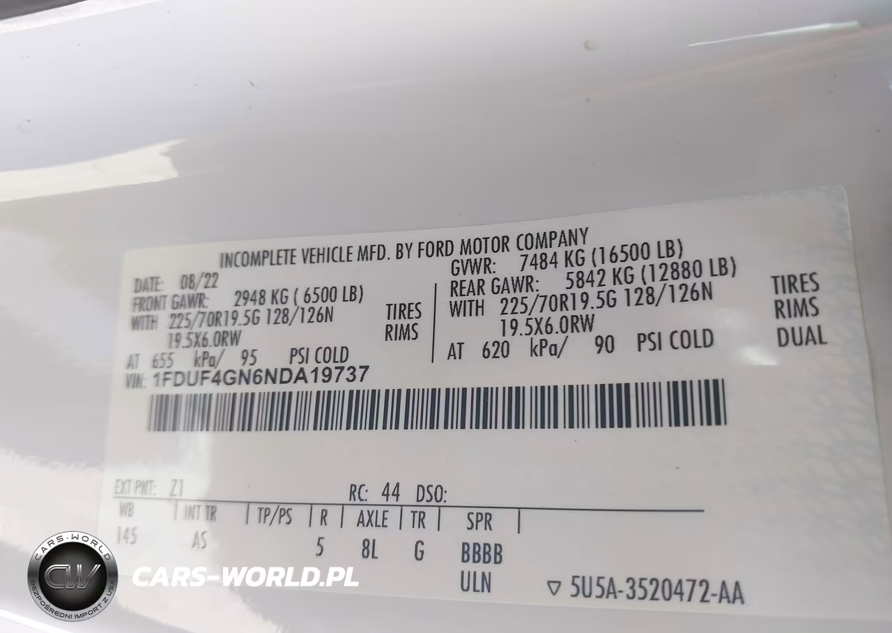 2022 Ford F-450 Chassis Xl VIN:1FDUF4GN6NDA19737 - 8