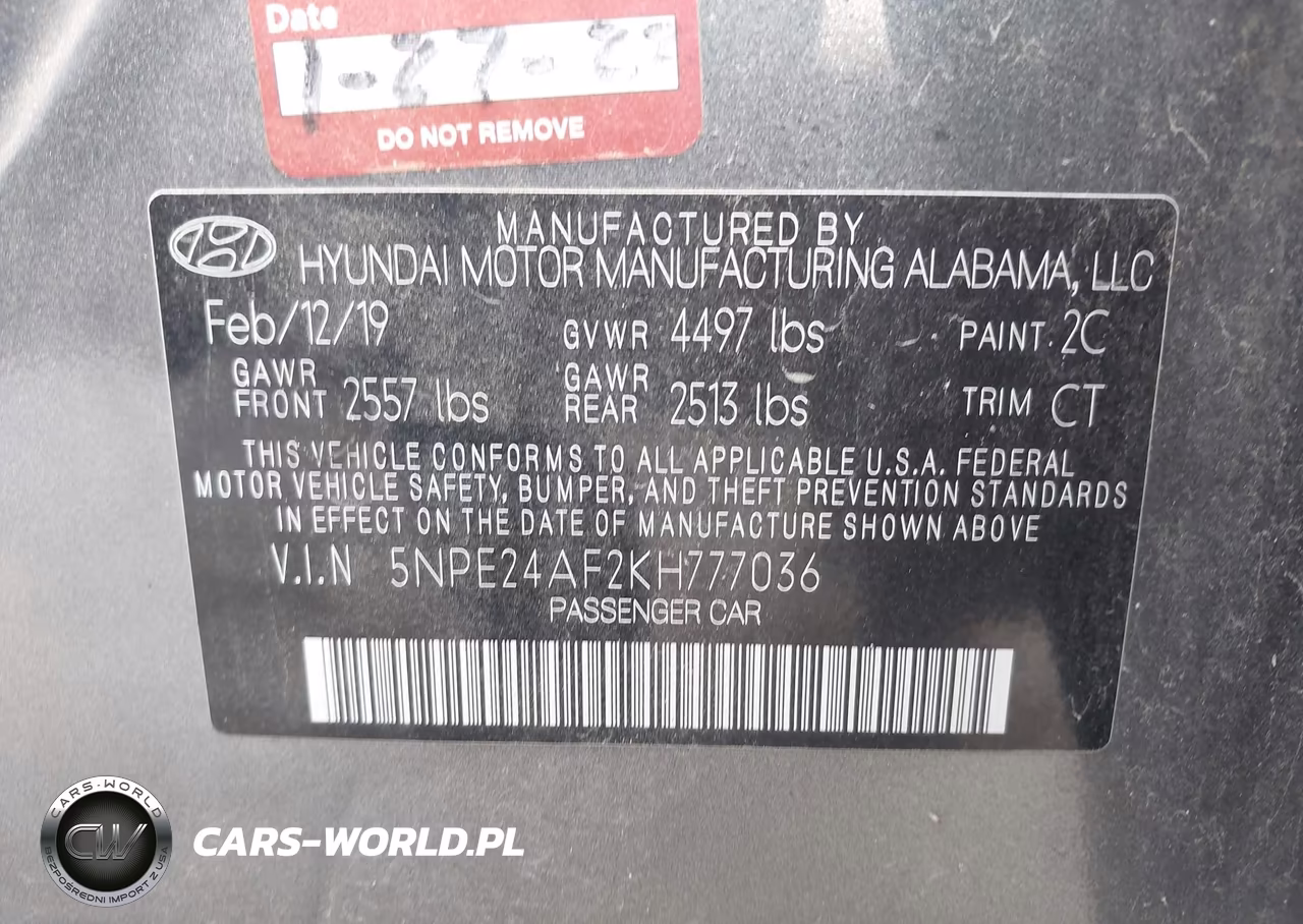 2019 Hyundai Sonata Se VIN:5NPE24AF2KH777036 - 9