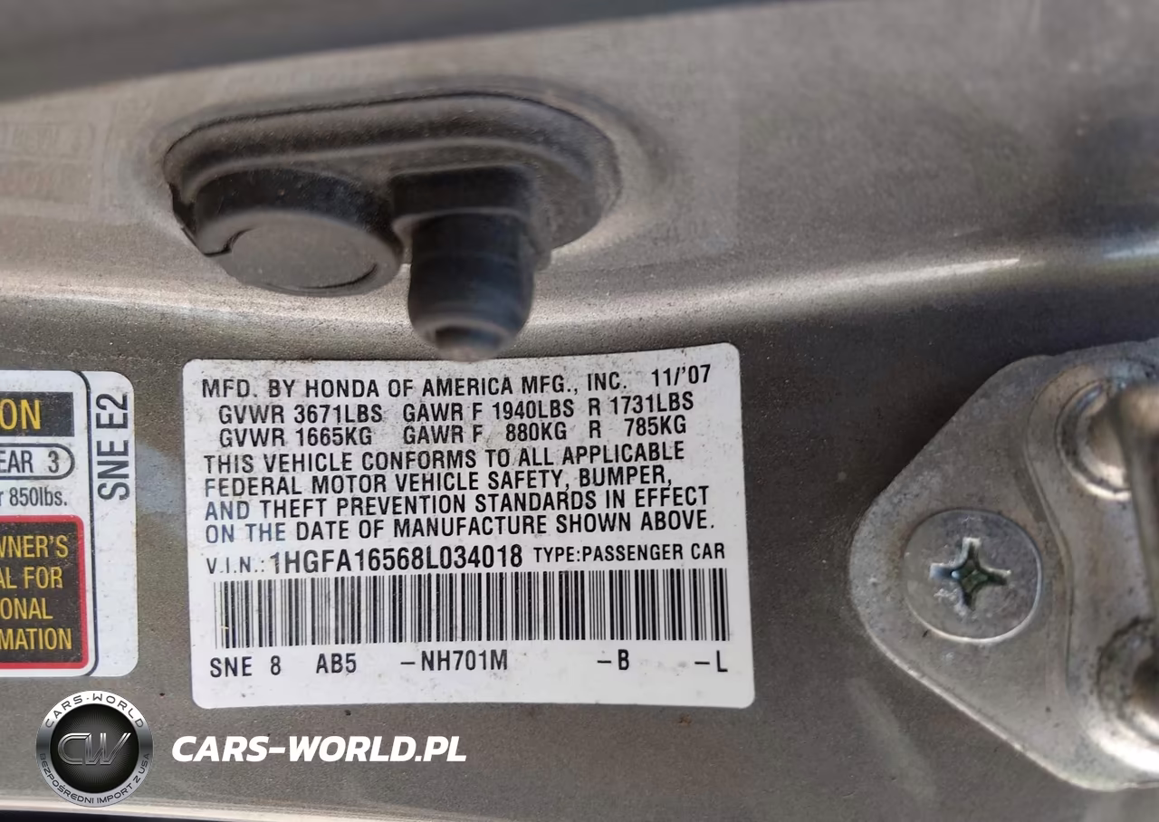 2008 Honda Civic Lx VIN:1HGFA16568L034018 - 9