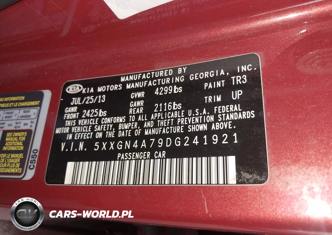 2013 Kia Optima Ex VIN:5XXGN4A79DG241921 - 9