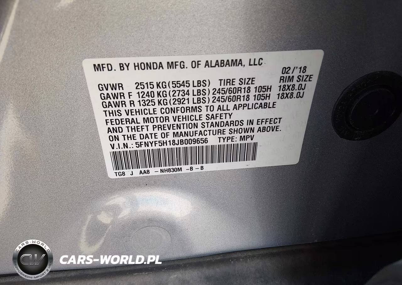 2018 Honda Pilot Lx VIN:5FNYF5H18JB009656 - 9