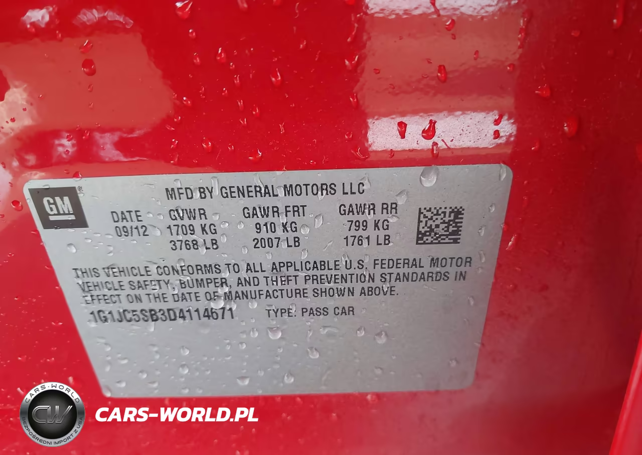 2013 Chevrolet Sonic Lt Auto VIN:1G1JC5SB3D4114671 - 9