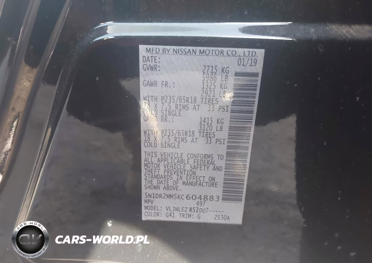 2019 Nissan Pathfinder Sv VIN:5N1DR2MM5KC604883 - 9