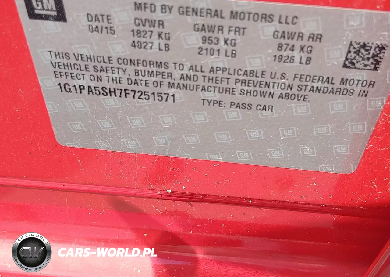 2015 Chevrolet Cruze Ls Auto VIN:1G1PA5SH7F7251571 - 9