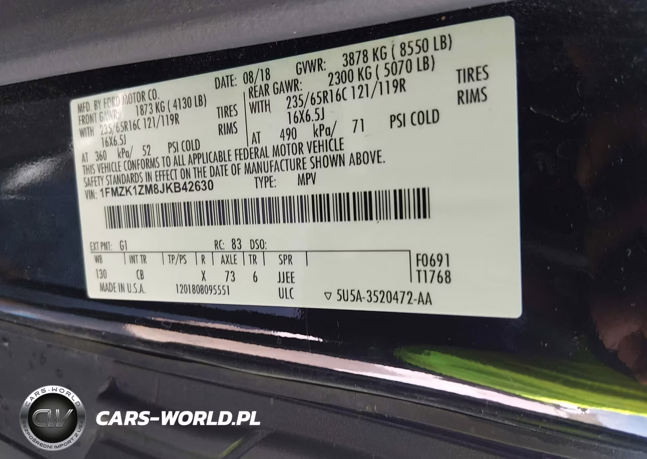 2018 Ford Transit-150 Xl VIN:1FMZK1ZM8JKB42630 - 9