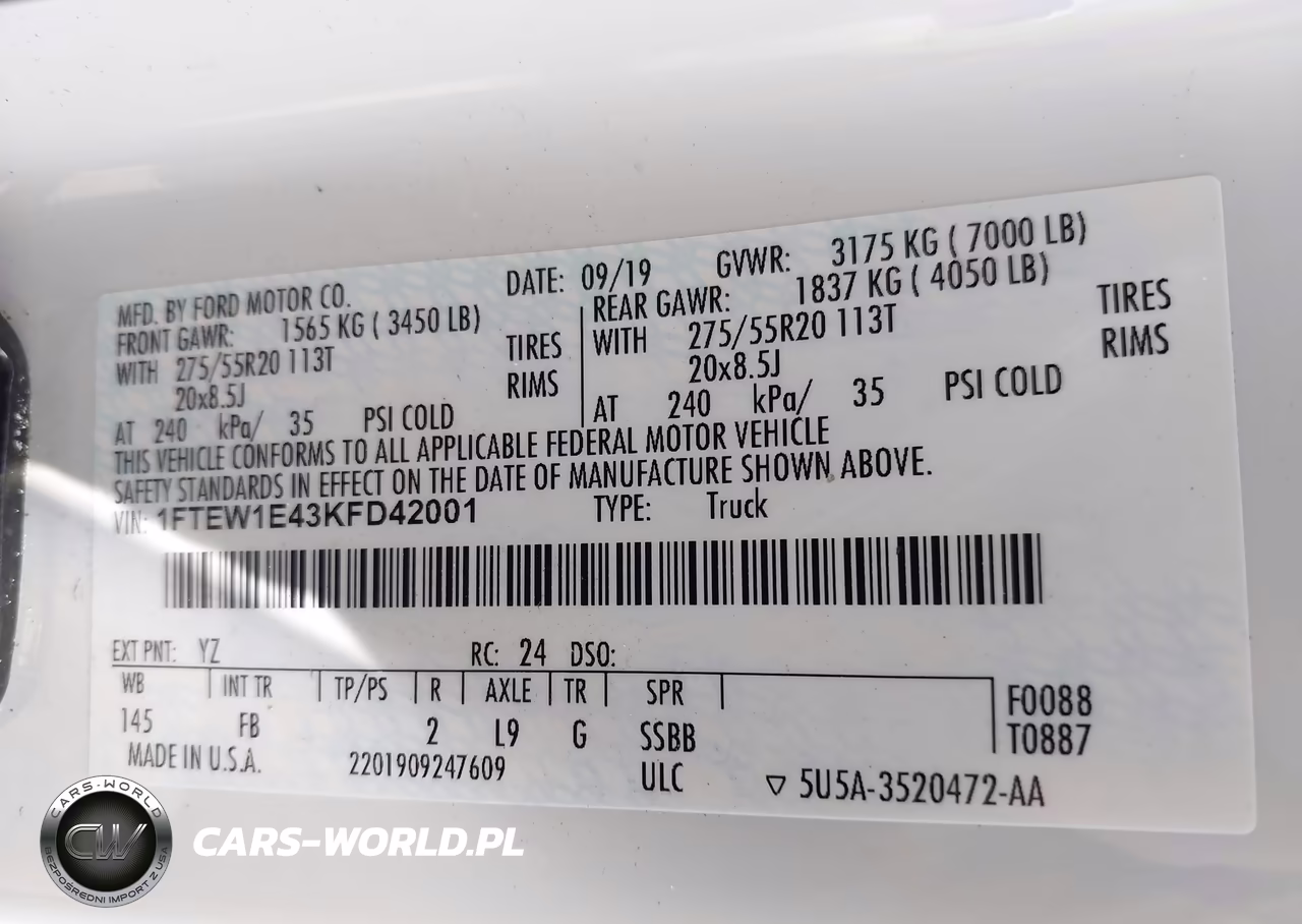 2019 Ford F-150 Xlt VIN:1FTEW1E43KFD42001 - 9