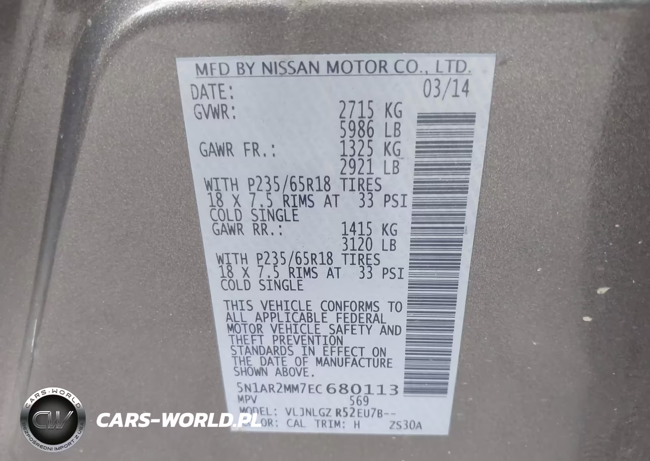 2014 Nissan Pathfinder Sl VIN:5N1AR2MM7EC680113 - 9