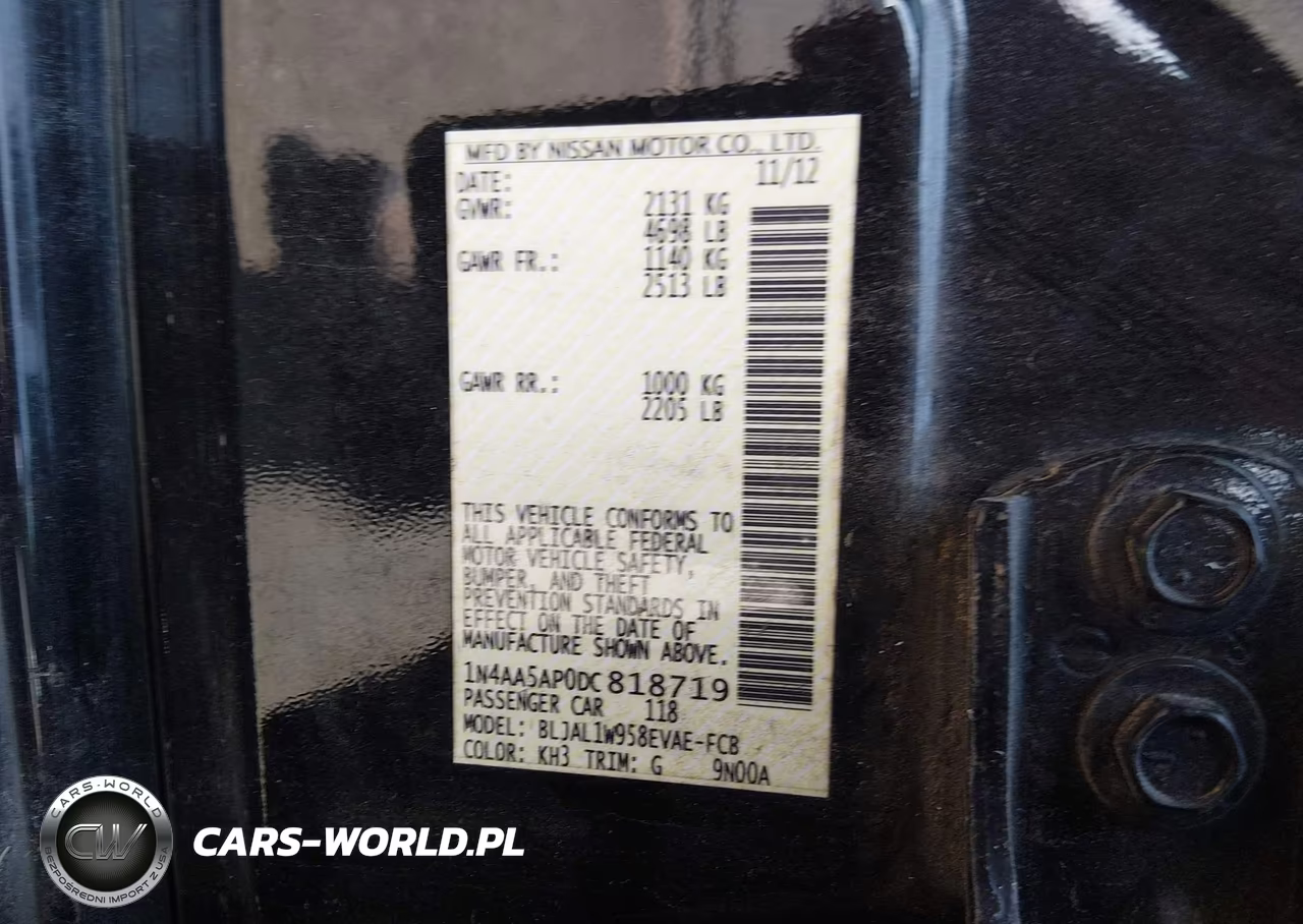 2013 Nissan Maxima 3.5 Sv VIN:1N4AA5AP0DC818719 - 9