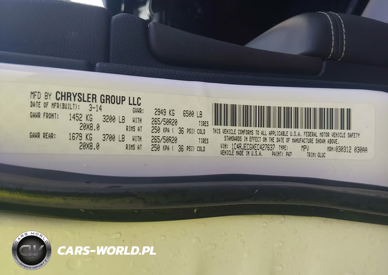 2014 Jeep Grand Cherokee Overland VIN:1C4RJECGXEC427637 - 9