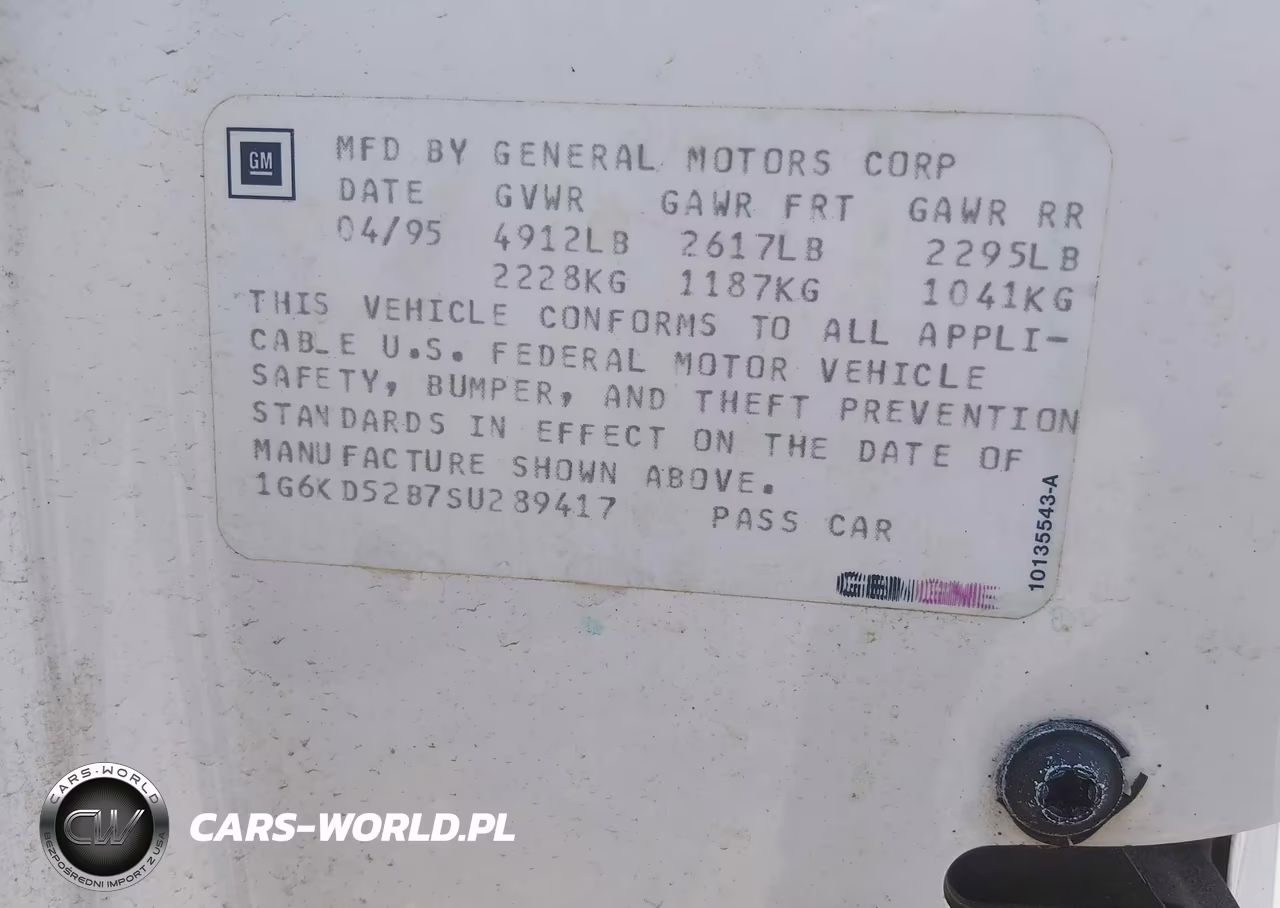 1995 Cadillac Deville VIN:1G6KD52B7SU289417 - 9