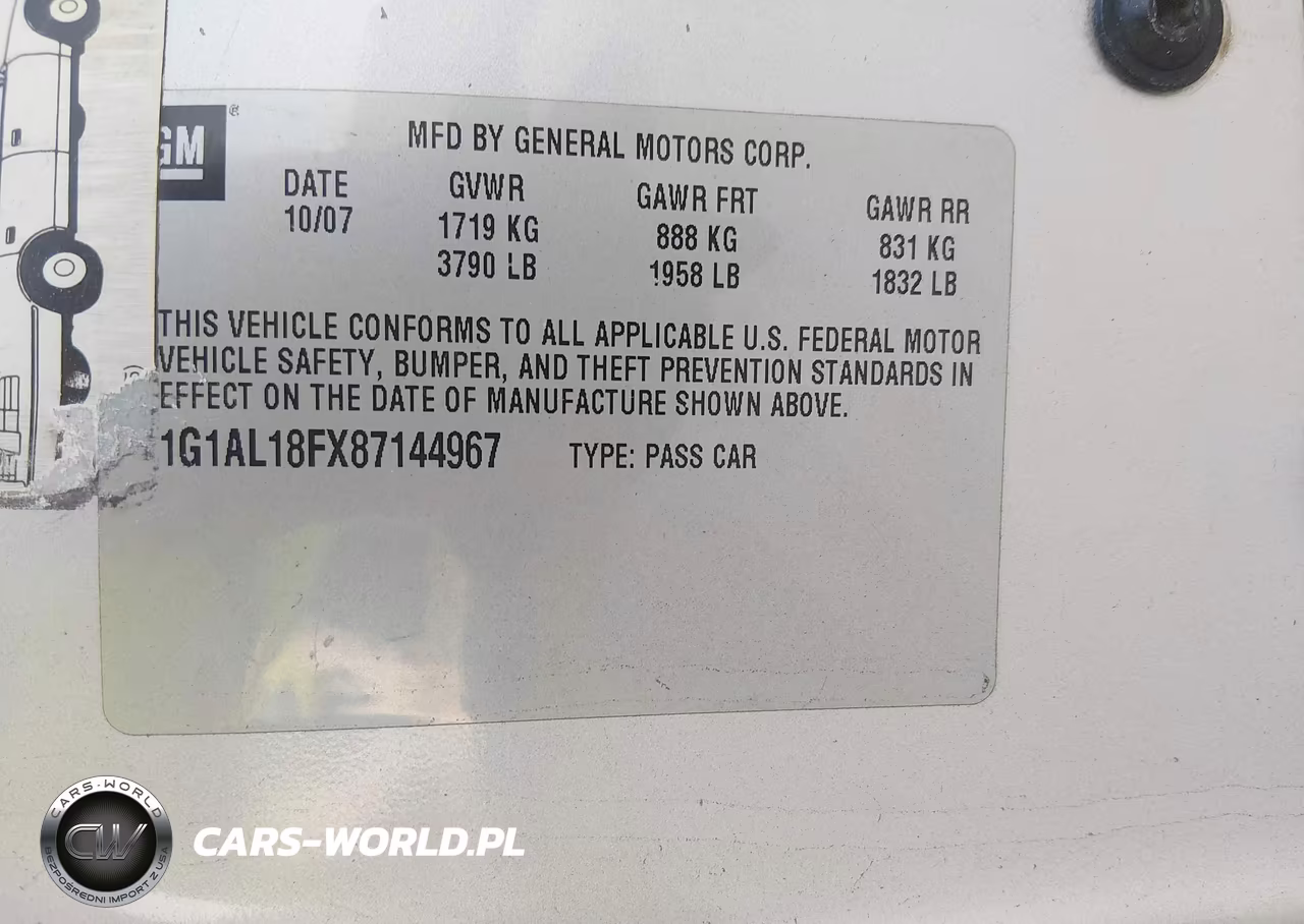 2008 Chevrolet Cobalt Lt VIN:1G1AL18FX87144967 - 9