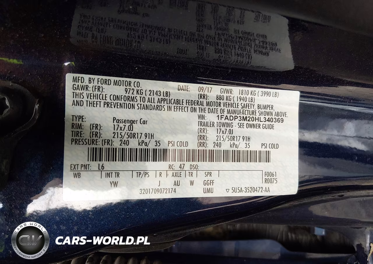 2017 Ford Focus Sel VIN:1FADP3M20HL340369 - 9