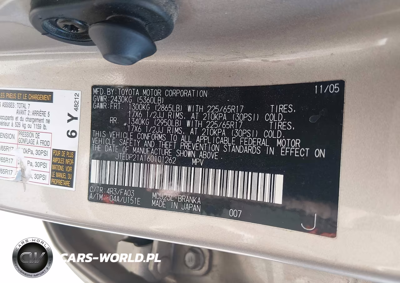 2006 Toyota Highlander Limited V6 VIN:JTEDP21A160101262 - 9