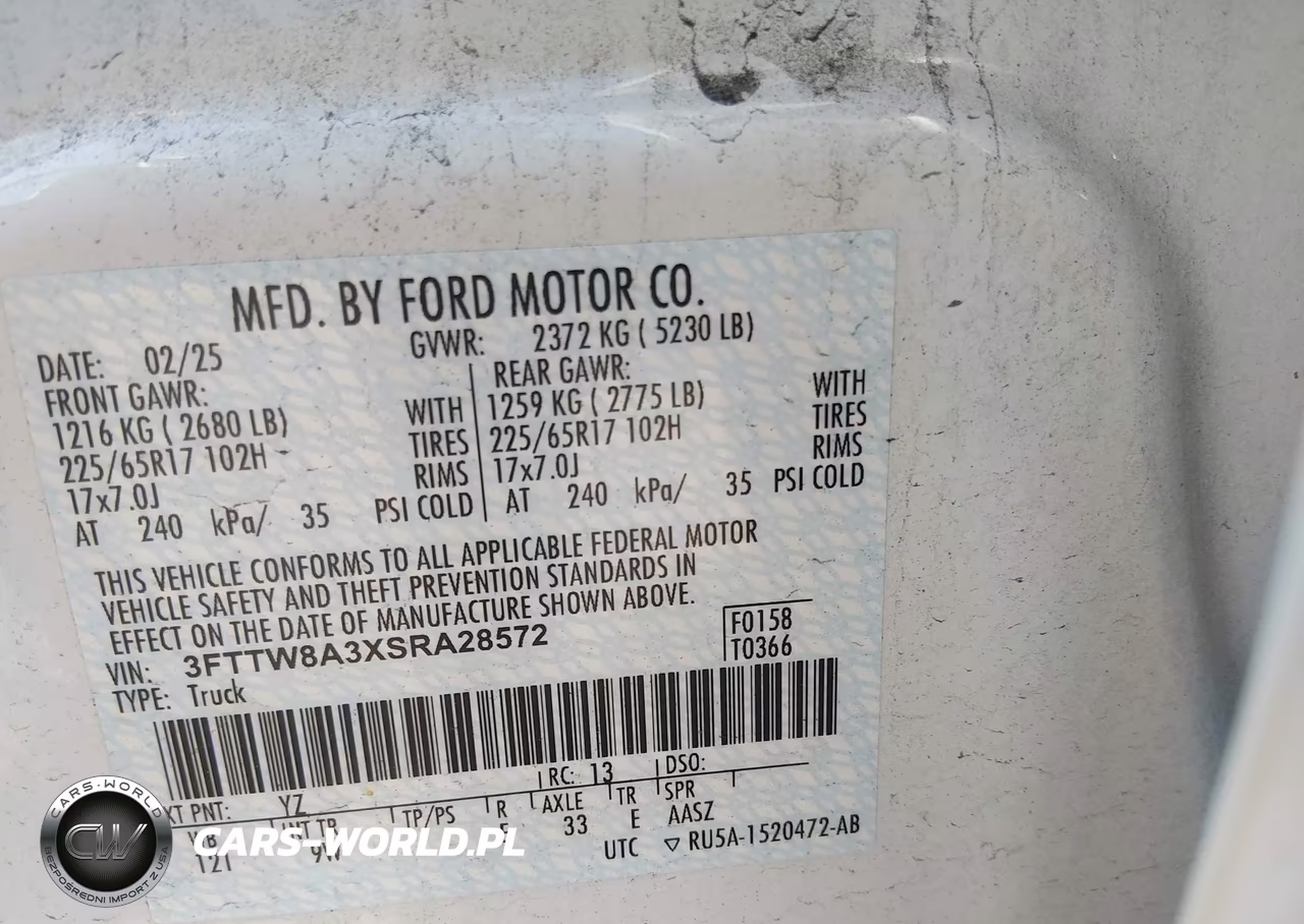 2025 Ford Maverick Xl VIN:3FTTW8A3XSRA28572 - 9