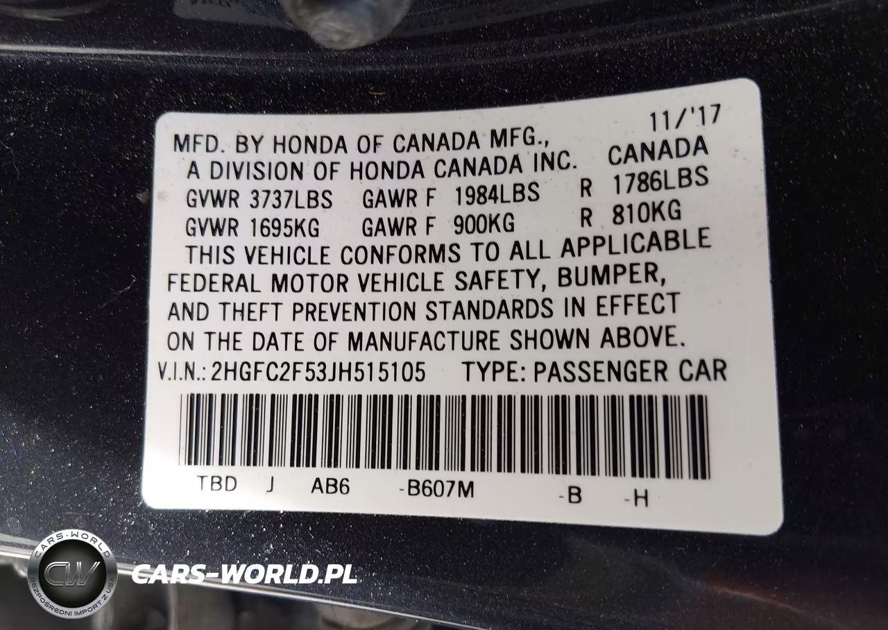 2018 Honda Civic Lx VIN:2HGFC2F53JH515105 - 9