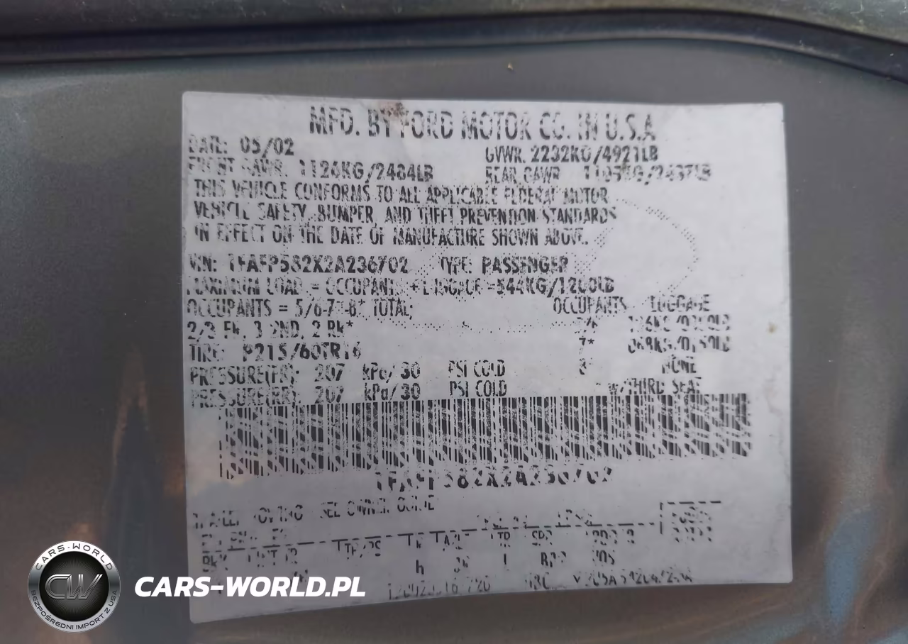 2002 Ford Taurus Se Deluxe-Se Standard VIN:1FAFP582X2A236702 - 9