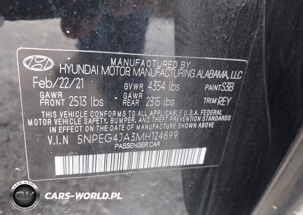 2021 Hyundai Sonata Se VIN:5NPEG4JA3MH124899 - 9