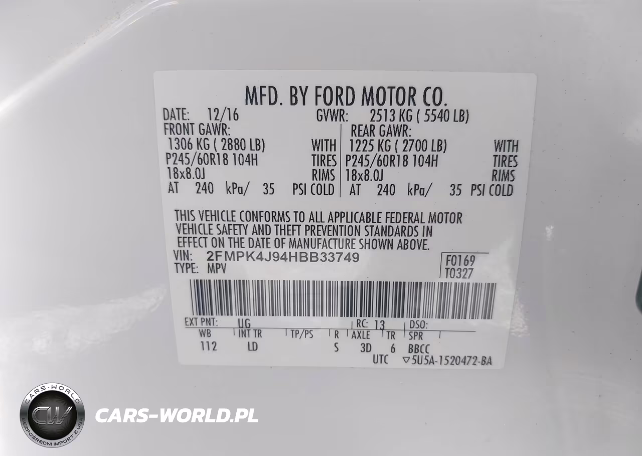2017 Ford Edge Sel VIN:2FMPK4J94HBB33749 - 9