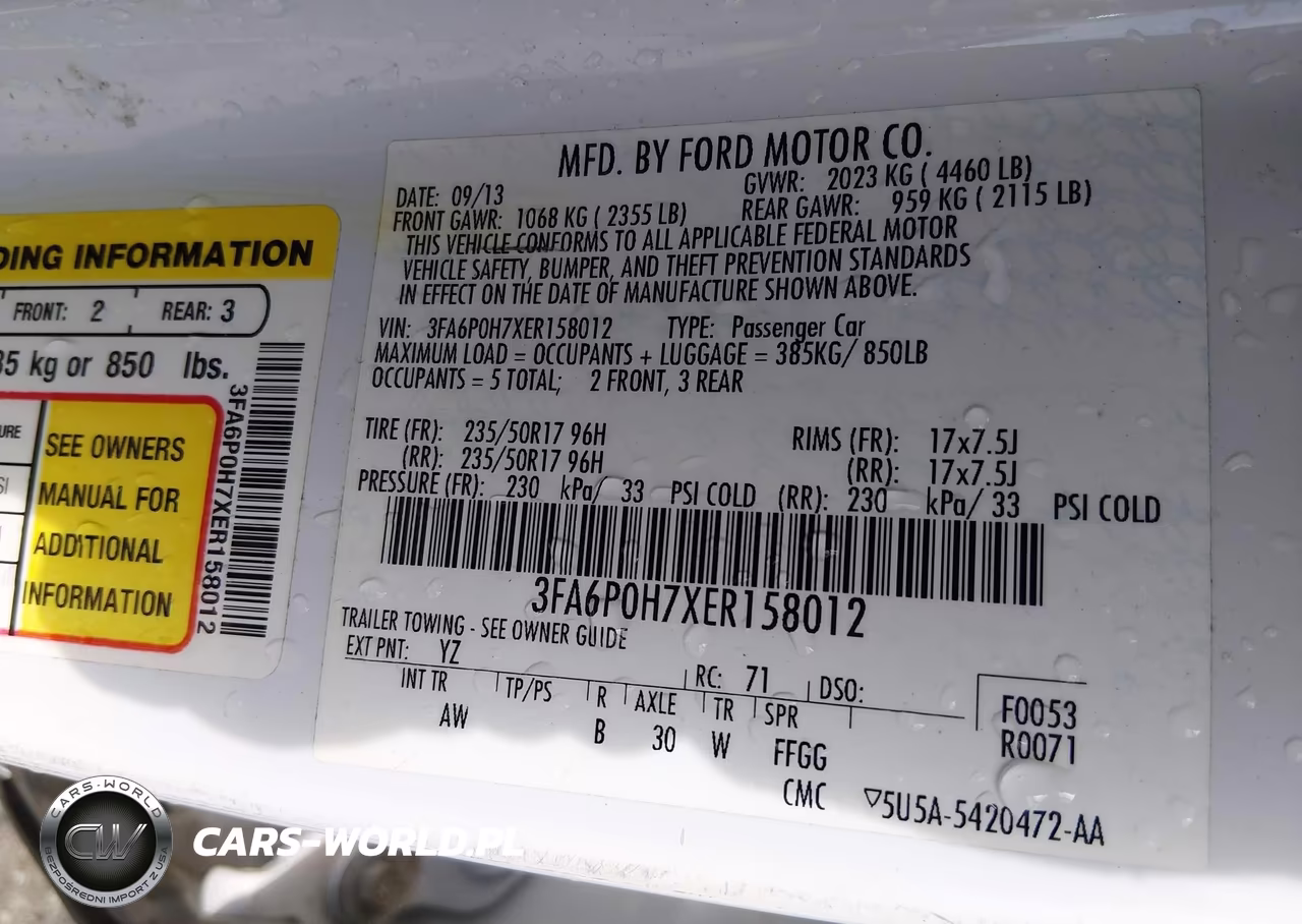 2014 Ford Fusion Se VIN:3FA6P0H7XER158012 - 9