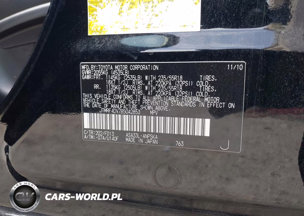 2011 Toyota Rav4 Sport VIN:JTMRF4DV7B5042853 - 9