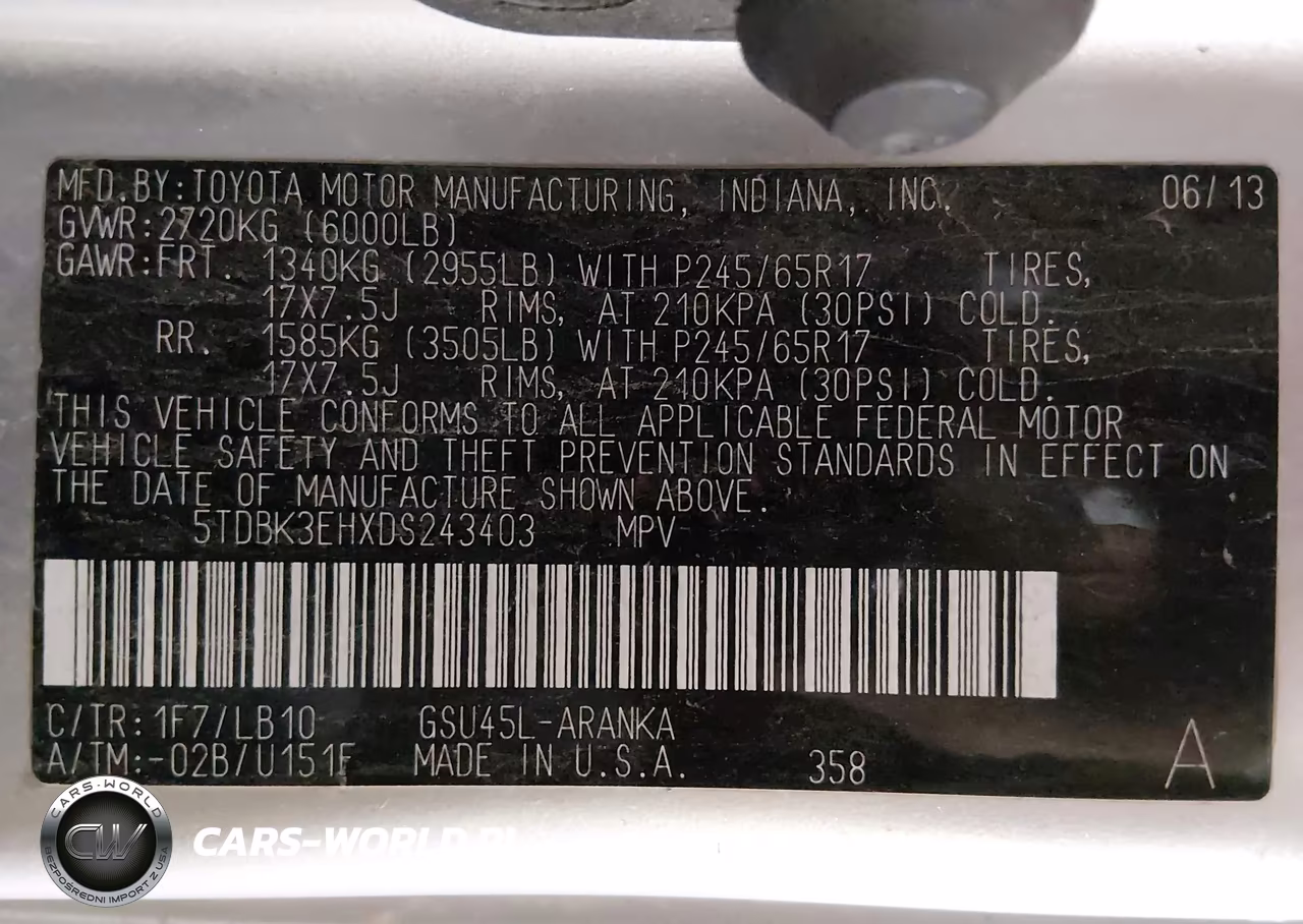2013 Toyota Highlander Se V6 VIN:5TDBK3EHXDS243403 - 9