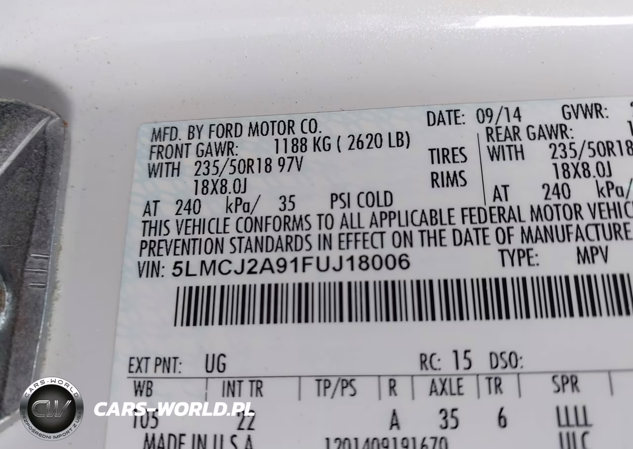 2015 Lincoln Mkc VIN:5LMCJ2A91FUJ18006 - 9