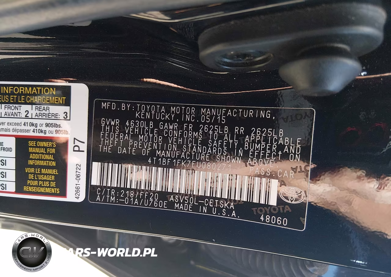 2015 Toyota Camry Se VIN:4T1BF1FK7FU080271 - 9
