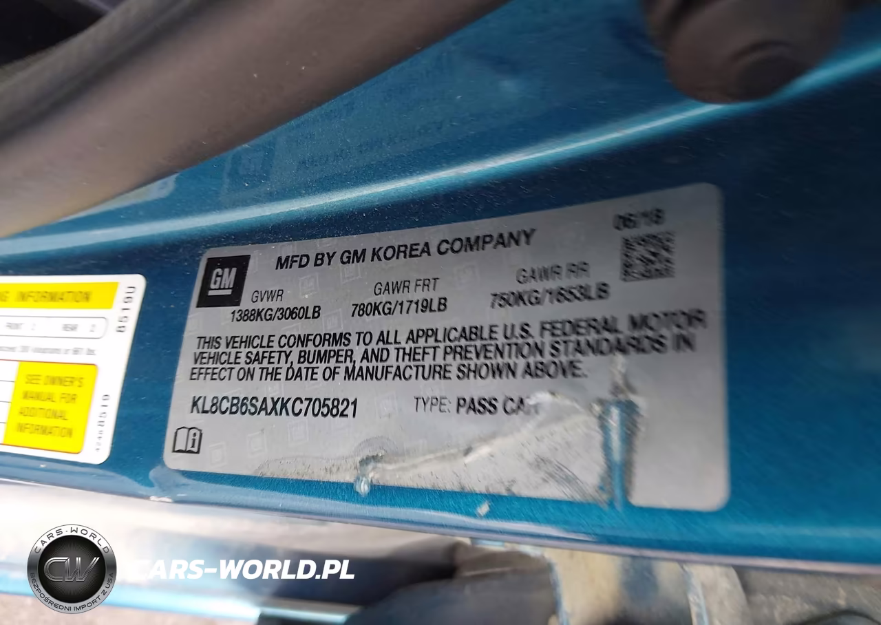 2019 Chevrolet Spark Ls Cvt VIN:KL8CB6SAXKC705821 - 9