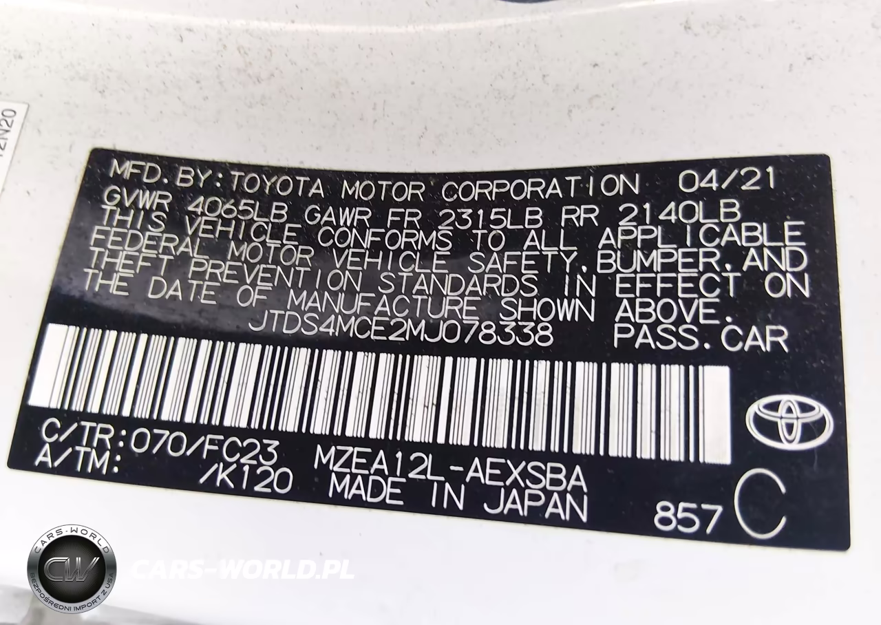 2021 Toyota Corolla Se VIN:JTDS4MCE2MJ078338 - 9