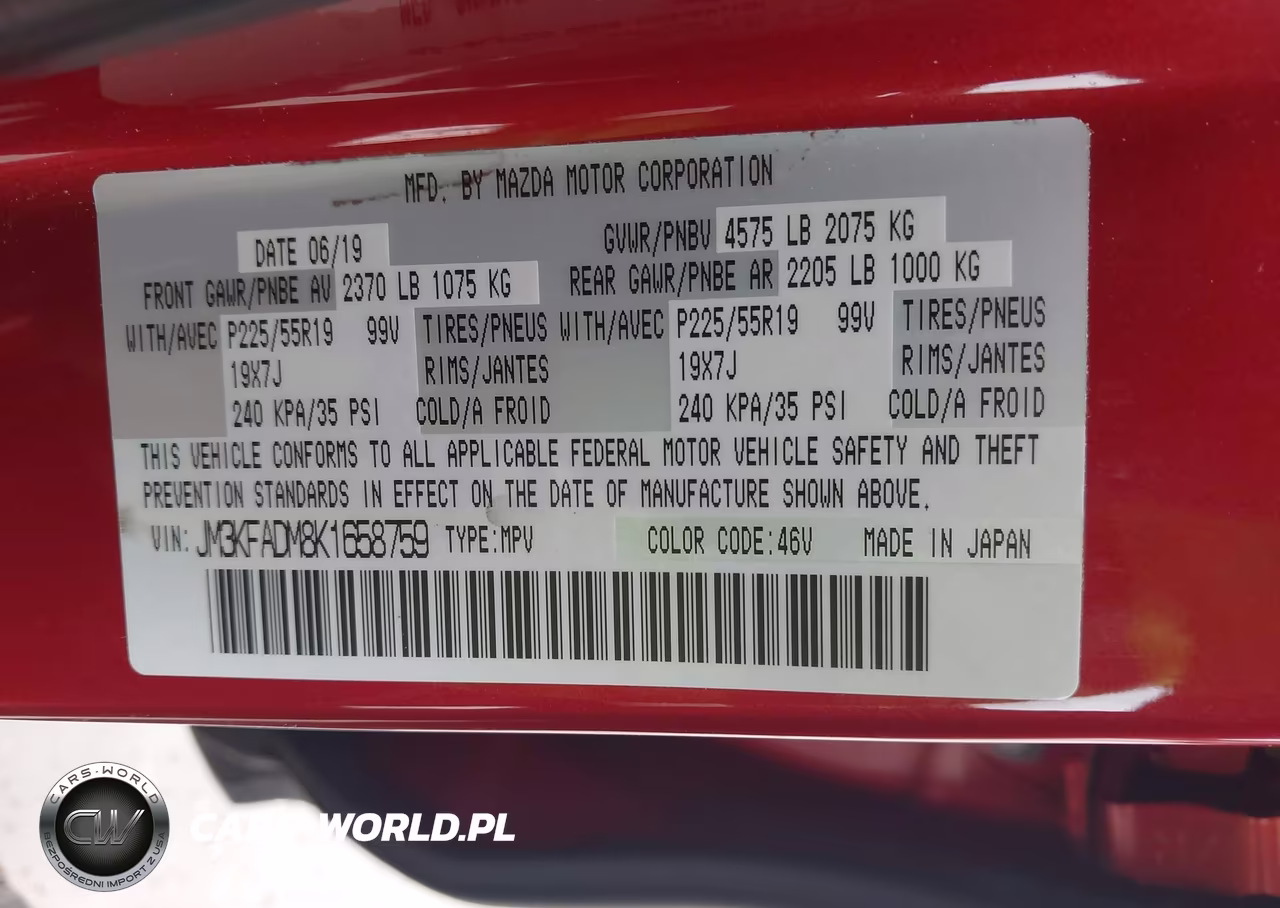 2019 Mazda Cx-5 Grand Touring VIN:JM3KFADM8K1658759 - 9