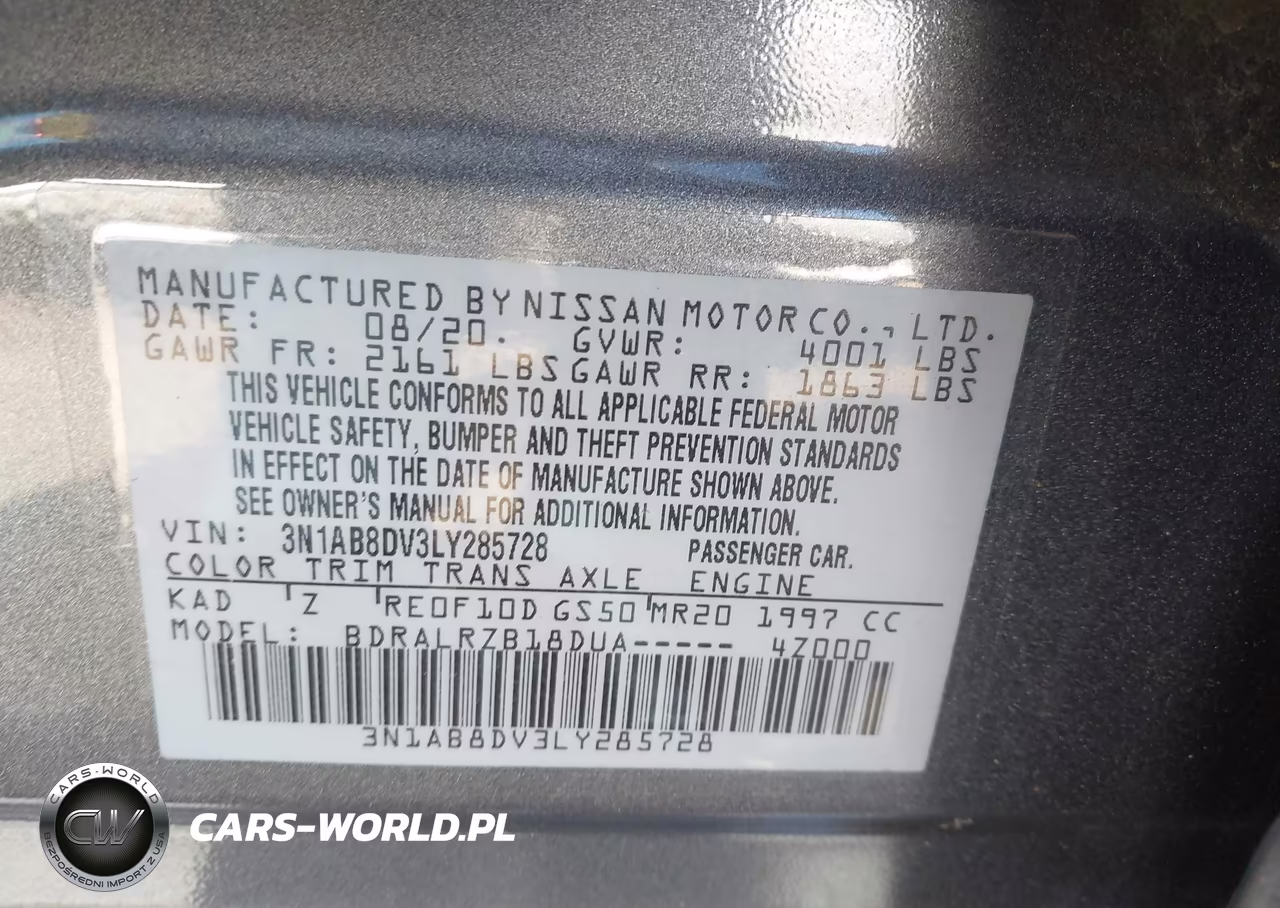 2020 Nissan Sentra Sr Xtronic Cvt VIN:3N1AB8DV3LY285728 - 9